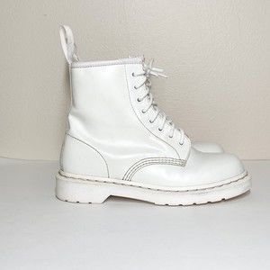 Dr. Martens White  1460 Mono Boots Men's 7 Ladie's 8 Lace Up Combat